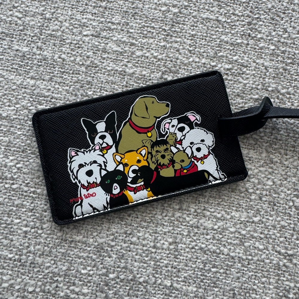 NWOT Dog Print Marc Tetro Luggage Tag